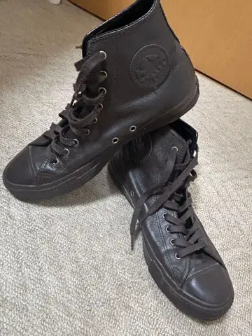 CONVERSE 브라운 27.5cm 척테일러 가죽 컨버스 하이컷