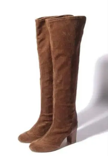 페레테르노 브라운 코듀로이 니하이 부츠 24cm