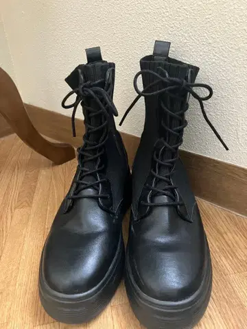 새상품급 가을 가격 인하 블랙 통굽 하이컷 부츠 L 레인부츠로도 OK