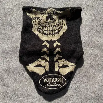 00s y2k VANSON 스컬 장미 발라클라바 opium archive