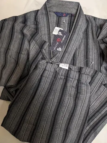 익명 배송 코튼 자카드 직조 스트라이프 진베이 모노계 사이즈 LL