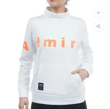 Admiral 여성용 로고 모크넥 스웨트 M 화이트 미사용 새상품