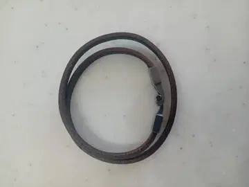 브라운 가죽 이중 팔찌