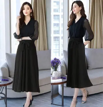 [ 새상품 ] natuse(나츄시) 시스루 소매 원피스