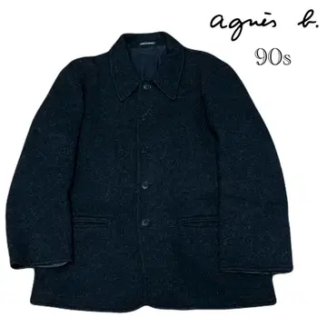 90s agnes b. (에네스베) 울 코트/2/블랙/프랑스제