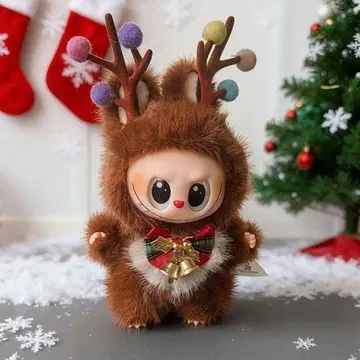 루돌프의 뿔 달린 인형 labubu