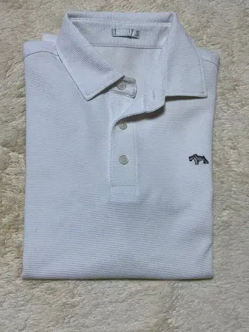 화이트 피케 셔츠 블랙 리브 소매 강아지 자수