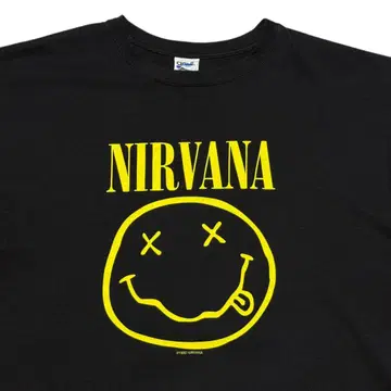 레어 L 00's NIRVANA SMILE 티셔츠 1992 anvil