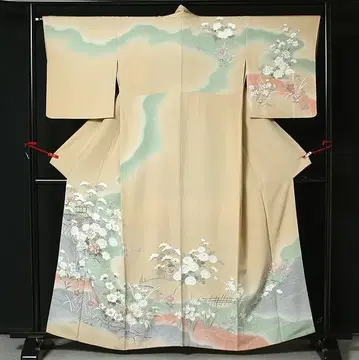 7688 사계절 초화 문양 우아한 교유젠 호몬기 미사용