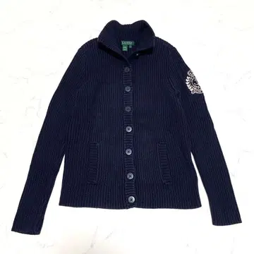 로렌 랄프 로렌 코튼 니트 가디건 두꺼운 원단 자수입 L 사이즈