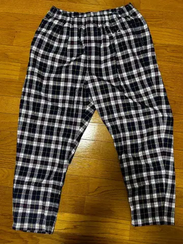 Champion 체크 무늬 이지 팬츠 네이비 계열