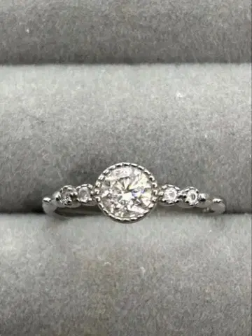 모이사나이트 라운드 컷 반지