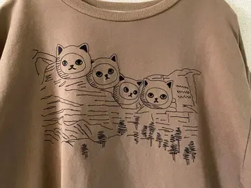 Keora Keora 고양이 자수 긴팔 트레이닝복