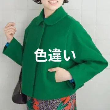 뷔르데사봉 둥근 카라 숏 기장 코트 블랙