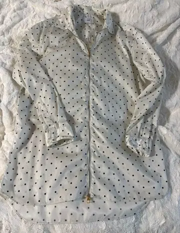 도트 셔츠 블루종