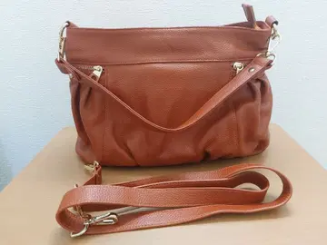 브라운 숄더백 천연 가죽