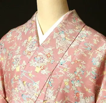 7710 L 사이즈 카가초 염색 코몬 우아한 작은 꽃 문양 미사용