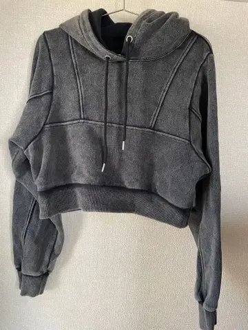 JEANASIS 그레이 크롭 후드티