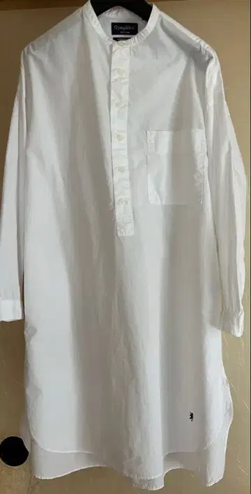 새상품급 짐플렉스 밴드 카라 셔츠 원피스 사이즈 12 화이트