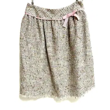 엠즈 그레이시 트위드 플레어 스커트 사이즈 40 빅 사이즈 리본