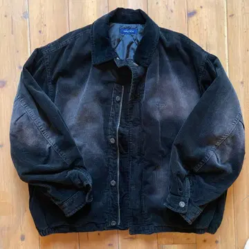 NAUTICA 페이드 워시드 패딩 코듀로이 블루종