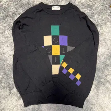 Munsingwear 컬러 블록 니트 LL 블랙