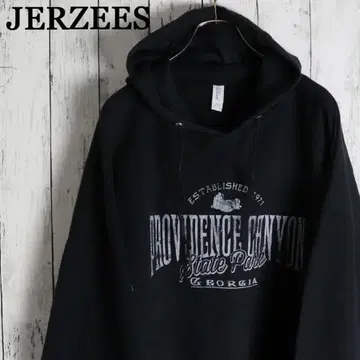 JERZEES 빈티지 로고 프린트 후드 맨투맨