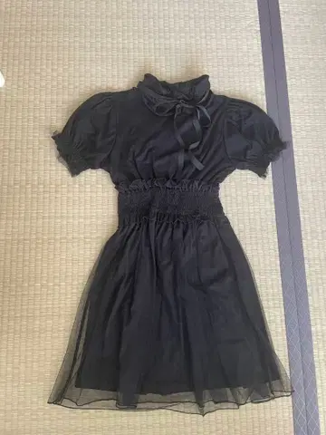 MARS 튤 보타이 미니 원피스