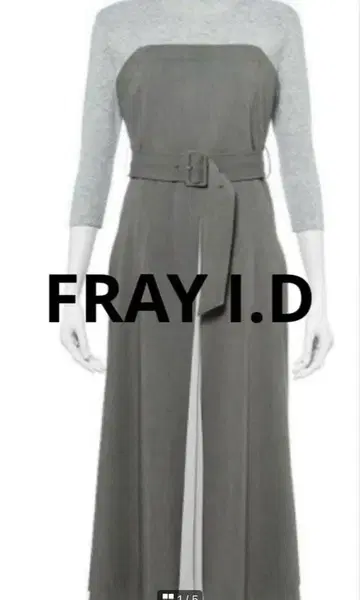 FRAYI.D 플리츠 콤비 베어 원피스