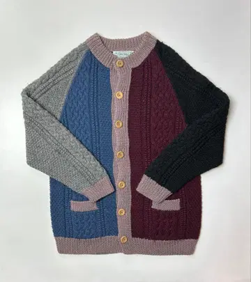 INVERALLAN 멀티 컬러 클레이 니트 가디건 스코틀랜드