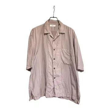 unfil 핑크 코튼 실크 반팔 셔츠