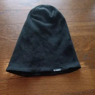 DE FEDERA 블랙 니트 모자 체크 무늬, 루즈한 사이즈