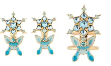 포켓몬 센터 얼음 테라스탈 글레이시아 귀걸이/반지 세트