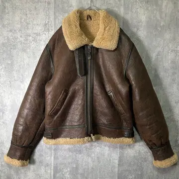 리얼 무스탕 Type B-3 자켓 가죽 천연 가죽 브라운 빈티지