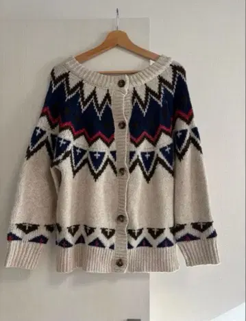 차오패닉 티피 노르딕 무늬 니트 노르딕 무늬 가디건