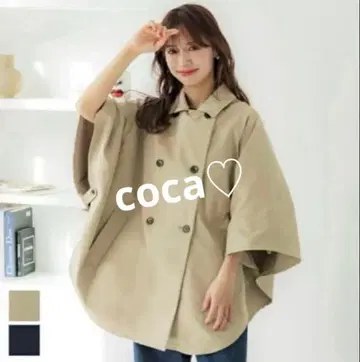 coca 베이지 판초 코트 트렌치코트 M