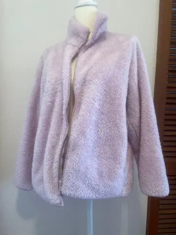 연보라 플리스 자켓 포켓 부착