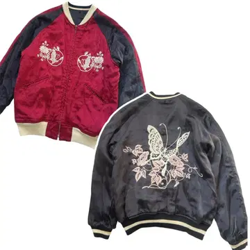 HRM 할리우드 런치마켓 리버서블 자수 스카잔 일본제