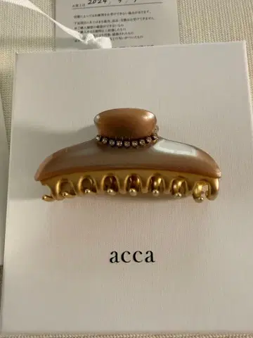 acca 베이지 헤어 클립 중형