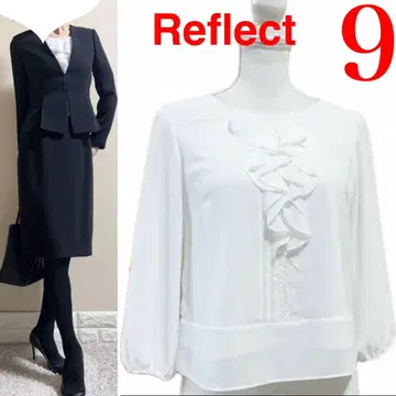 새상품급! 리플렉트 프릴 레이스 블라우스 9 화이트 입학식 졸업식