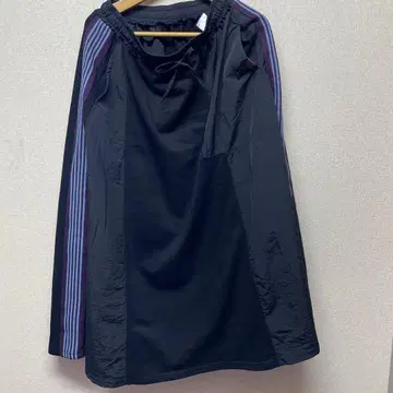 IRIEY 롱 스커트 블랙 라인 퍼플&블루