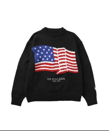 U.S. POLO ASSN. 오버 사이즈 크루넥 니트