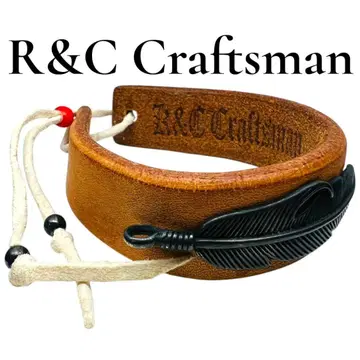 [컨디션 최상] R&C 크래프츠맨 팔찌 뱅글 가죽 페더