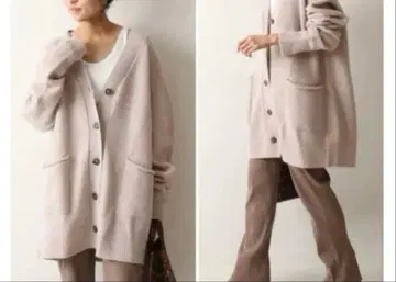 새상품급 FRAMeWORK 와이드V넥 가디건 옅은 핑크