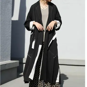 [ KINU ] 슬릿 롱 코트