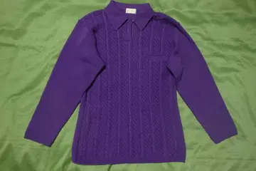 구제 의류 tricot 스웨터 울 100% 퍼플 보라색