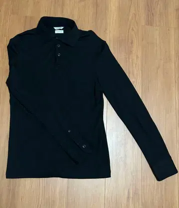 FAIRFAX 일본제 블랙 긴팔 피케 셔츠 S