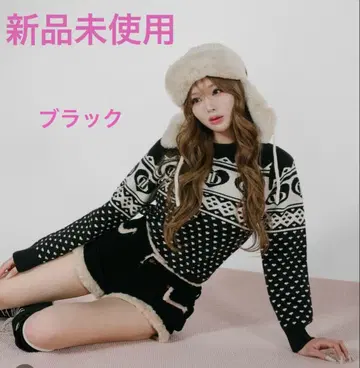 Darich DD 아가일 니트탑 미사용 새상품 블랙