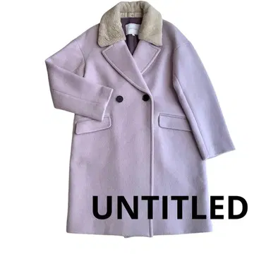 언타이틀 UNTITLED 퍼 카라 체스터 코트 라벤더 색상 M