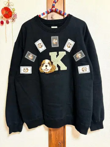 Karl Helmut 핑크하우스 불독 개 자수 맨투맨